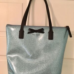 Kate Spade Mavis Small Blue Glitter Tote